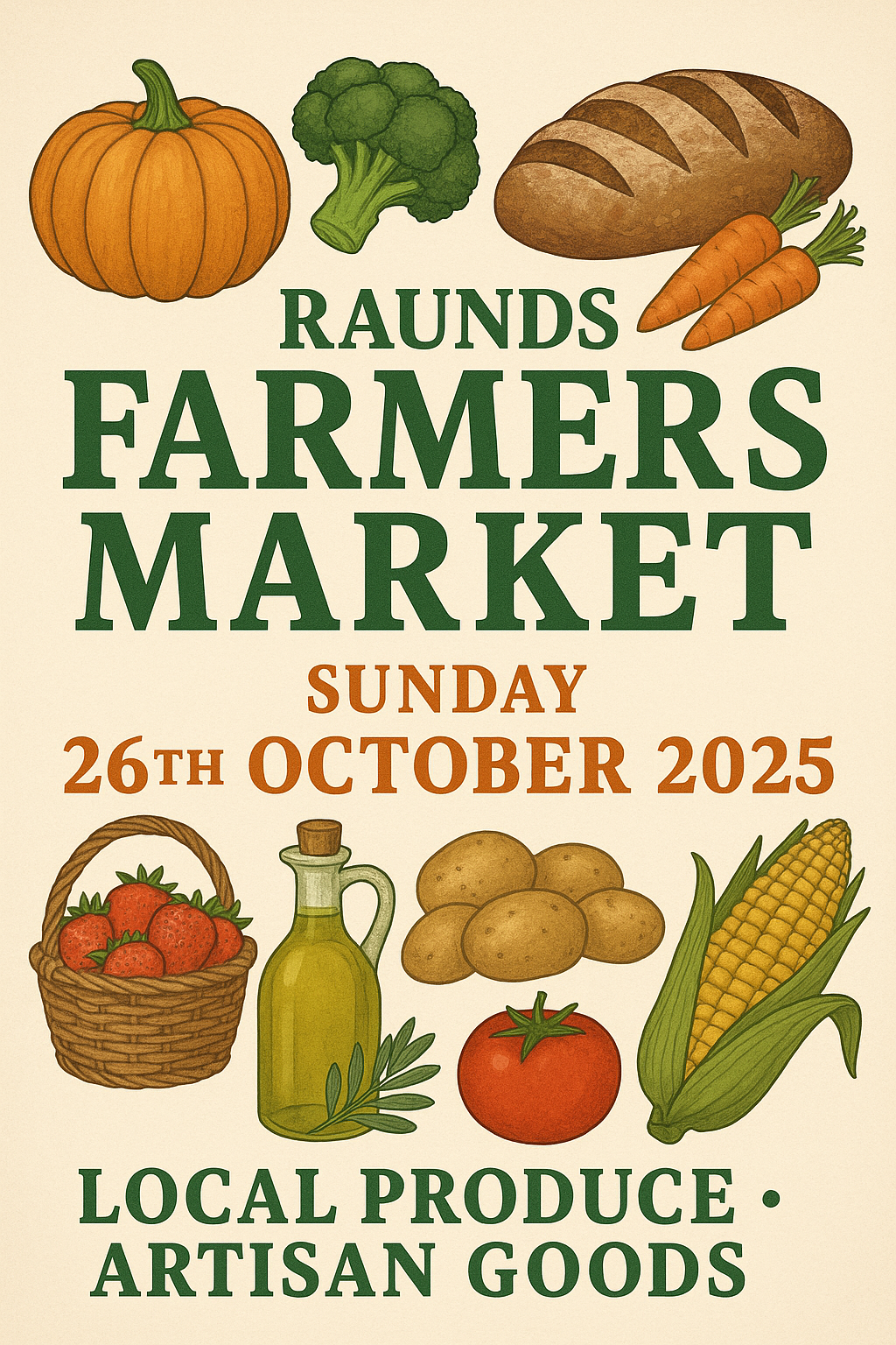 Raunds Market 26th October 2025