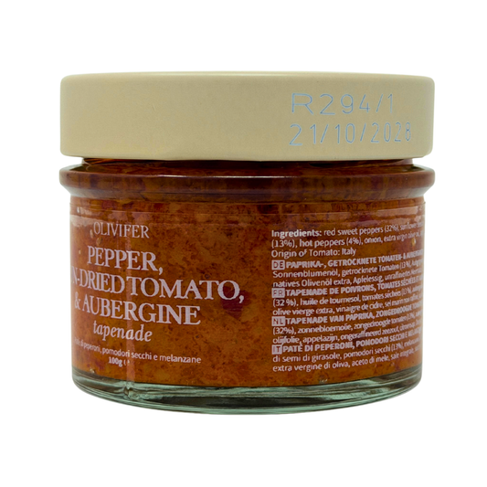 Olivifer Pepper, Sun-dried Tomato, & Aubergine Tapenade 100g